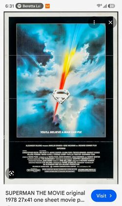 Original Superman Movie Poster 1978