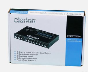 Clarion EQS755V 1/2-DIN Graphic Equalizer/Crossover