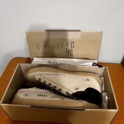 Golden Goose Men's Super-Star with black heel tab and metal stud lettering