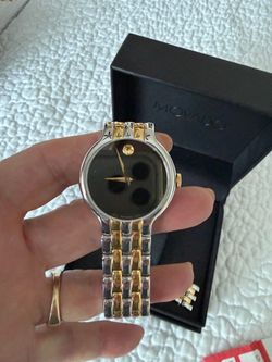 Movado Two-Tone Watch with Black Dial