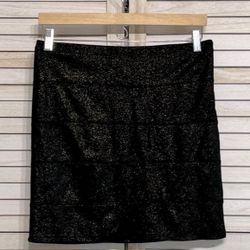NWOT Rock & Republic Black/Gold Shimmer Mini Skirt Women’s S PRICE FIRM