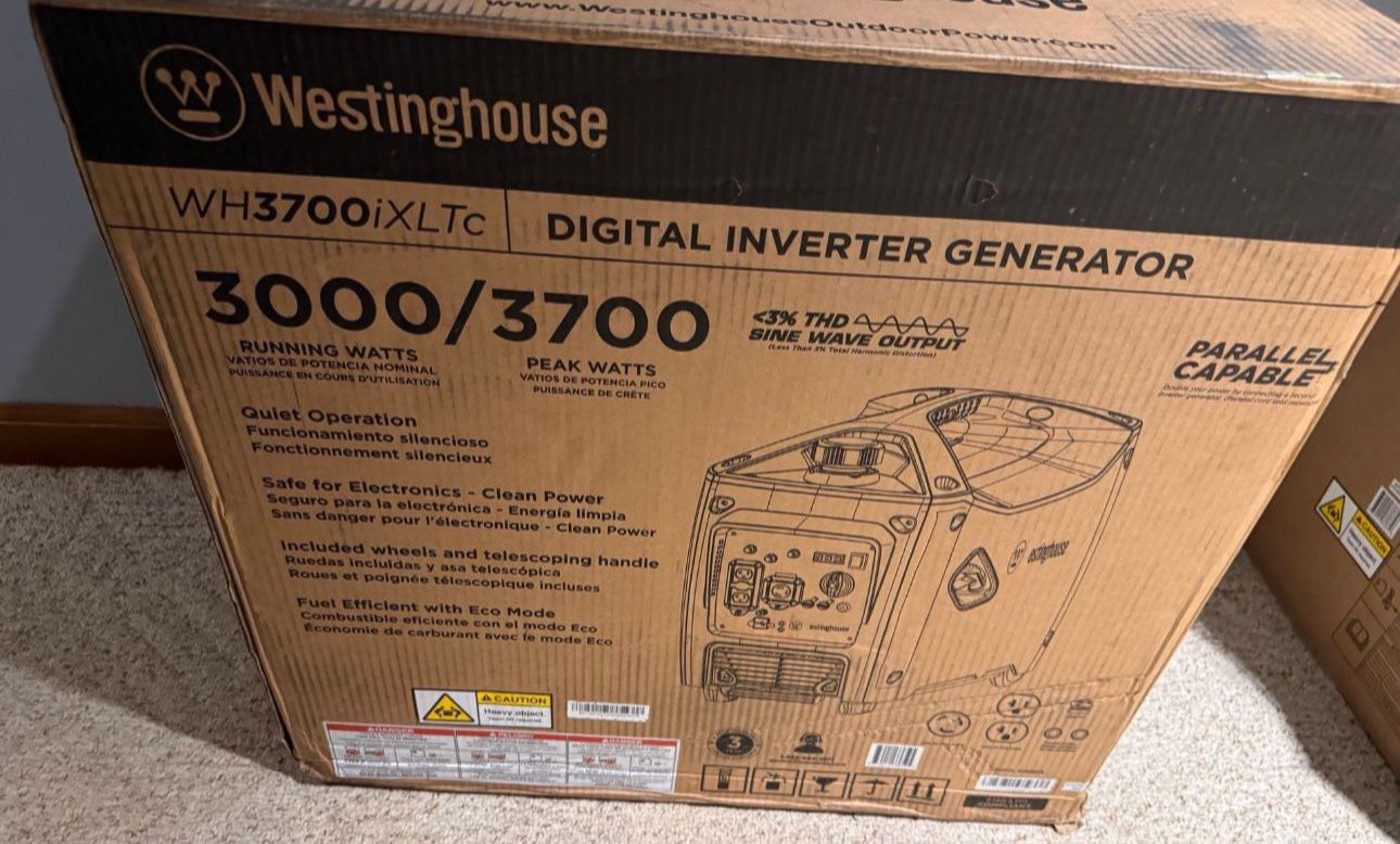 Westinghouse WH3700iXLTc Recoil Start 3700-Watt Single Fuel (Gasoline) Inverter Generator Camper Ready Brand new