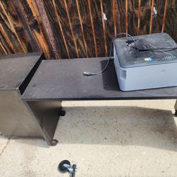 Office Drawer Stand & Side Desk Table All With Wheels With Laser Printer WORKS!!