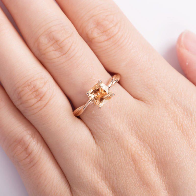 "Rose Gold Square Cute Romantic Stone Ring for Women, VIP231
  
 
