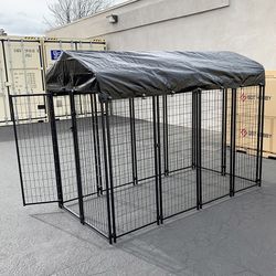 $290 (Brand New) Large heavy duty kennel with cover dog cage crate pet playpen (8’l x 4’w x 6’h)