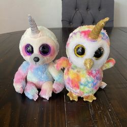 Bundle Of 2 TY SILK Beanie Boo Plush Dolls