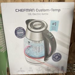 CHEFMAN Custom Temp 1.8L Electric Kettle.  Brand New/unopened