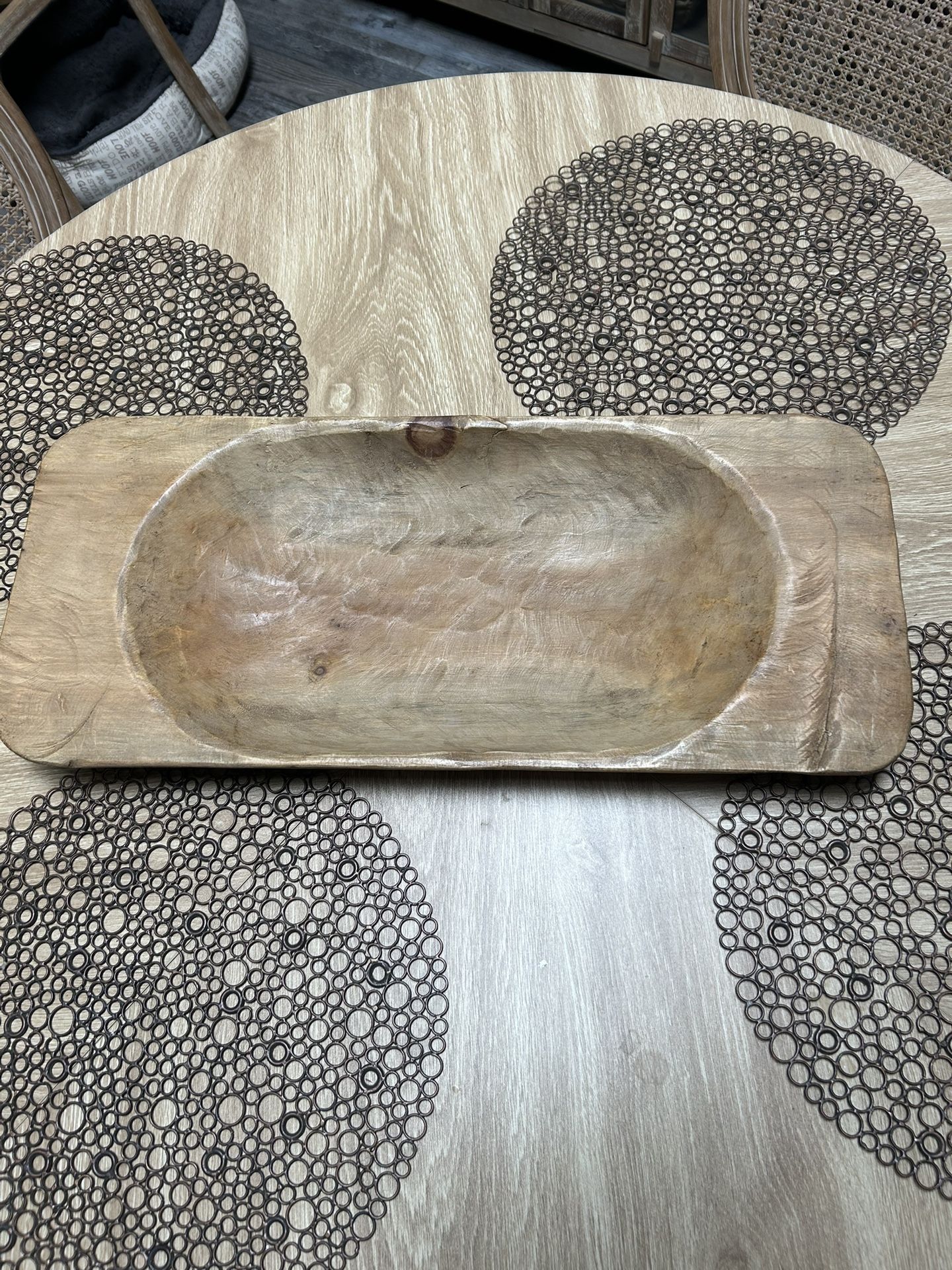 Large Wooden Dough Bowl