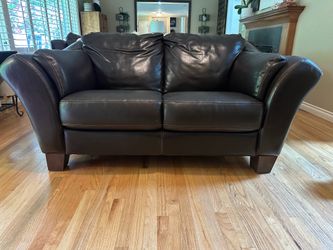 FREE dark brown genuine leather love seat