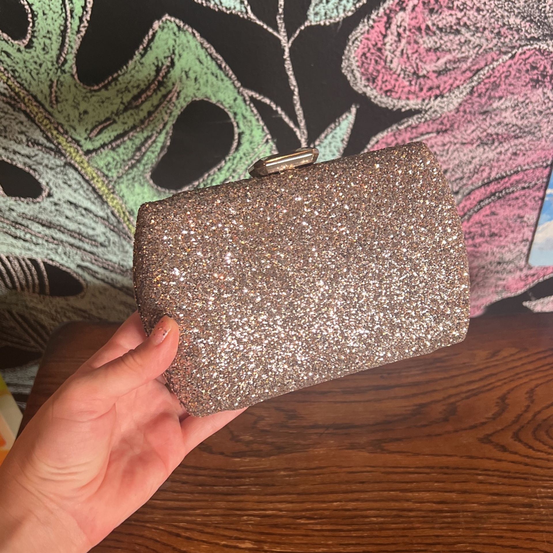 Gold Glitter Covered Clutch