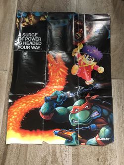 Konami Ninja Turtles Castlevania (POSTER) Legend of Mystical Ninja Poster Nintendo SNES