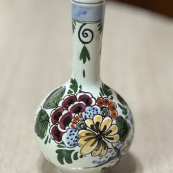 Vintage Delft Pottery Posy Vase – Hand-Painted, Holland