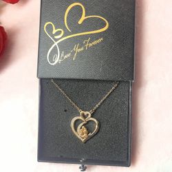 Heart Pendant Rhinestone Jewelry with Box