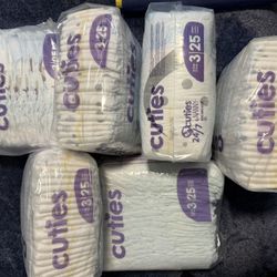 Cuties Size 3 Diapers (150 Total)