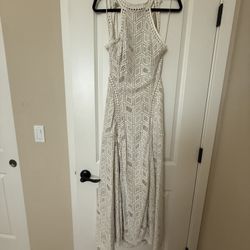 White & natural Long Dress 