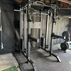 PRO SERIES Ultimate 3-1 Half Rack Functional Trainer w/Smith Machine Bar | 400lb Stack | Gym Equipment | Fitness | Commercial | Squat Rack 