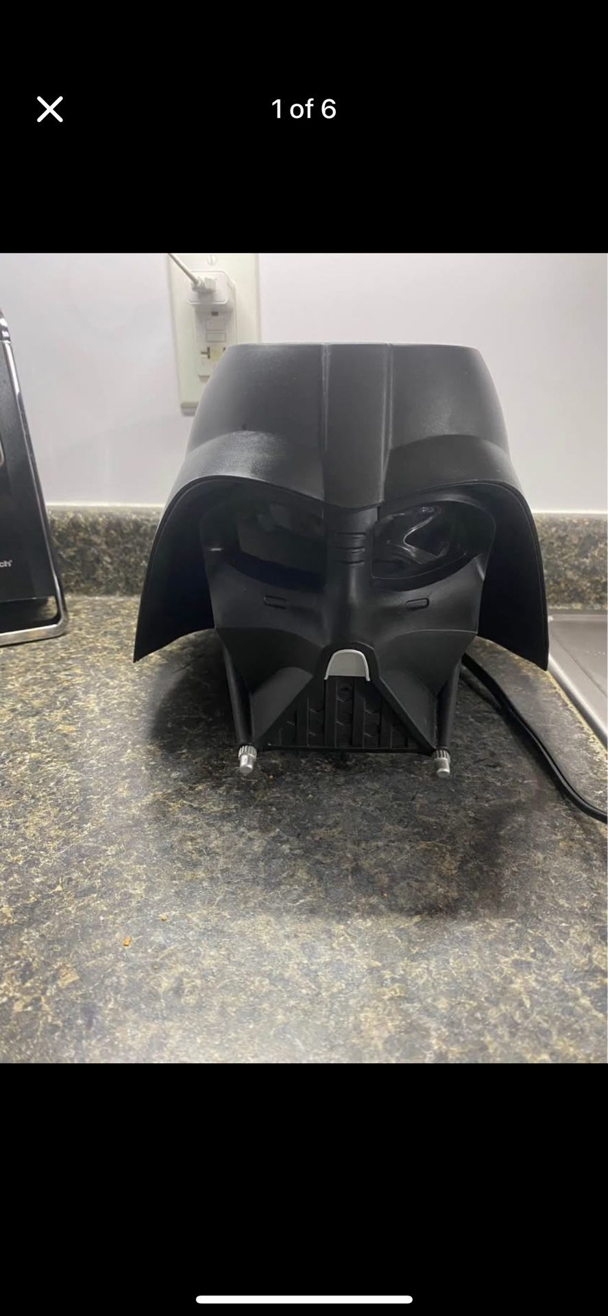 Darth Vader toaster leaves Star Wars logo imprint on toast