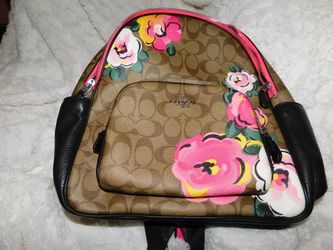 COACH Signature Floral Print Mini Backpack