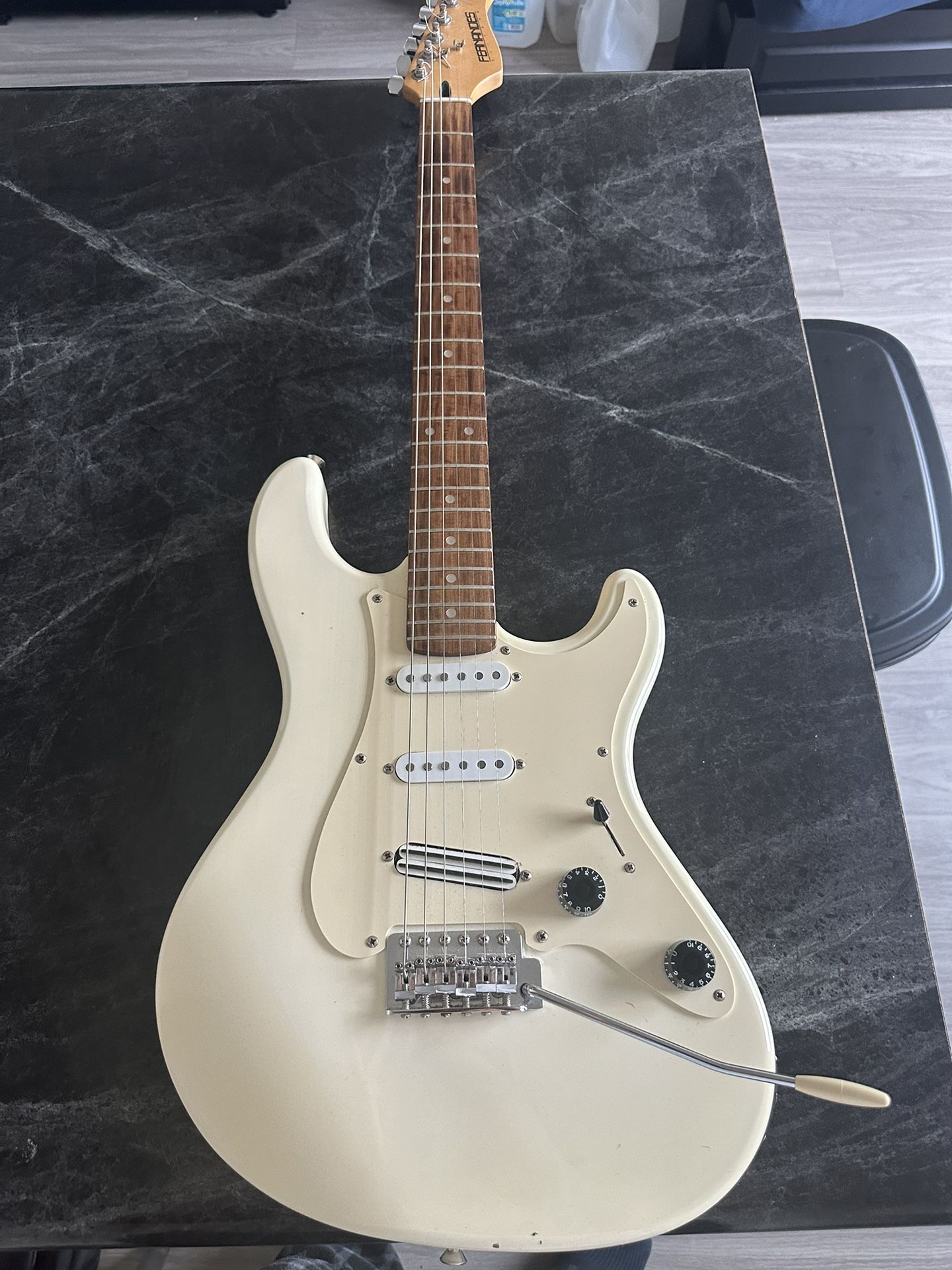 White Fernandes Electric Guitar