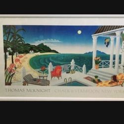 Costal, Beach, Thomas McKnight framed picture.