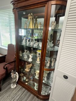 Antique Oak Curio Cabiet