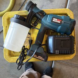Battery powered paint sprayer