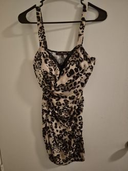 Sz M Corset Top Leopard Dress