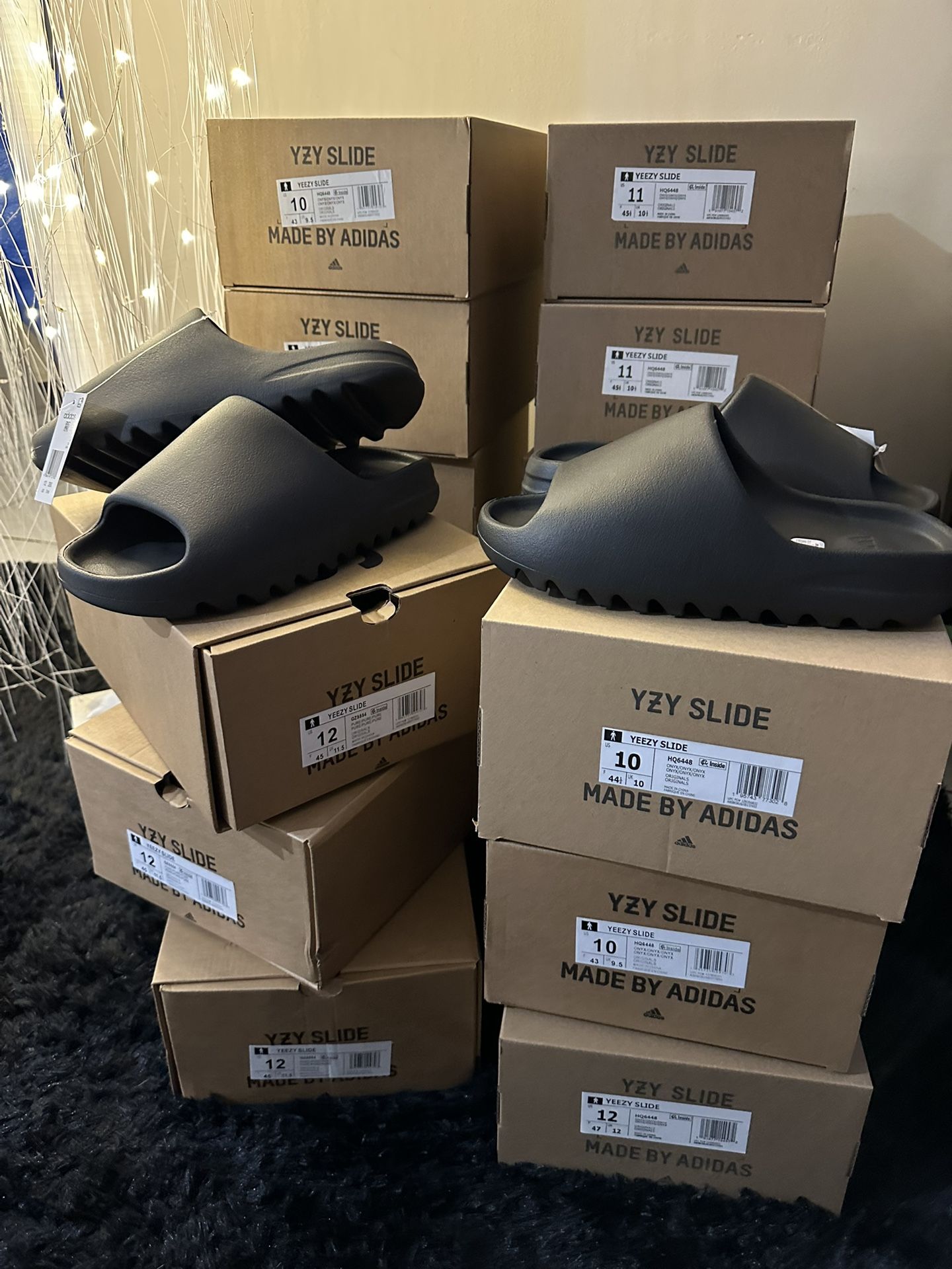 onyx yeezy slides