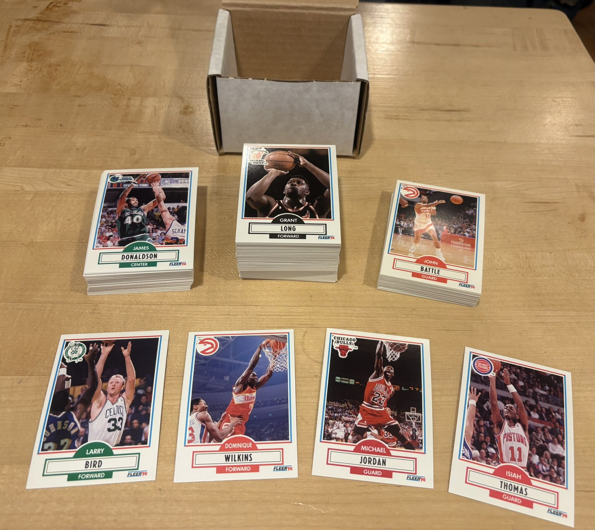 1990-91 Fleer Basketball Complete 198 Card Set - Jordan Bird Drexler Magic