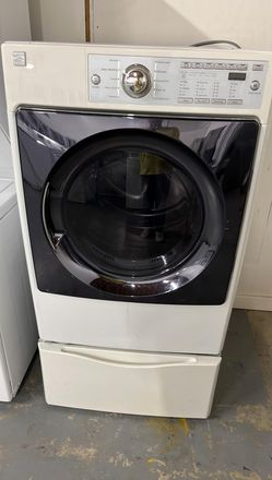 Kenmore Elite Front Load Dryer w/ Pedestal – White, Sanitize Cycle
