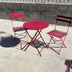Red Metal Table 