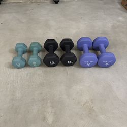Neoprene Dumbbell Pairs 10-15-20 LBs
