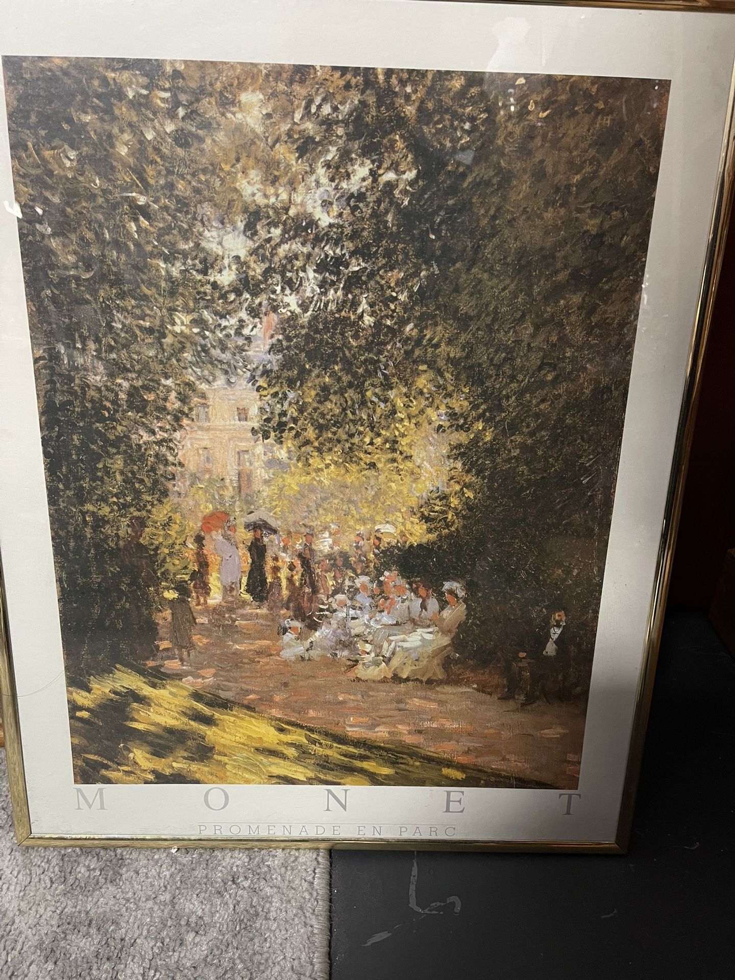 Gold Framed Claude Monets Painting “The Parc Monceau”