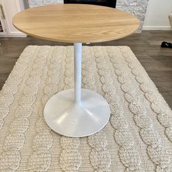 [Moving Sale] Room & Board Round Table - Solid Maple & White Steel
