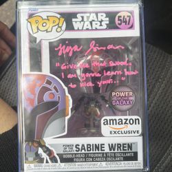 Sabine Wren Funko #547 (Signed By Tiya Sircar voice Actress On Star Wars Rebels)