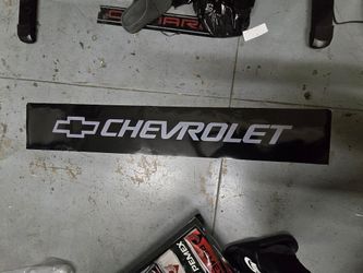 Grey GY Chevrolet Grey Lettering Blk Background Vinyl Sticker