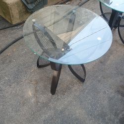 Glass Top Wrought Iron Tables. Indoor Outdoor