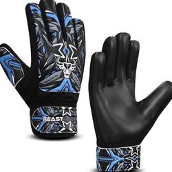Football Goalkeeper Gloves for Boys Youth Soccer Goalie Gloves with Strong Grip size 6 12 to 15 year old