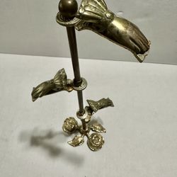 Vintage Victorian Brass Hand Note Holder Display 