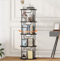 4 Tier Rotating Bookshelf Tower, 360 Display Round Bookcase- New in the box