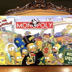 Vtg The Simpsons Monopoly Board Game With 6 Collectible Pewter Tokens