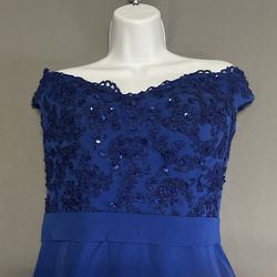 Royal Blue maxi dress with train #maxidress. Size 104X86 cm