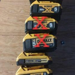 2 Dewalt 20v Batteries 5ah & 6ah