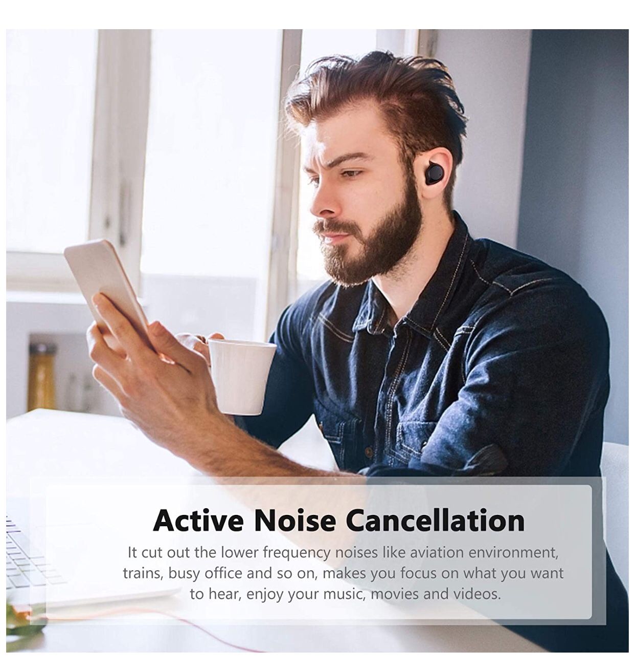 NC9 Hybrid Active Noise Cancelling Wireless Earbuds, ANC in Ear Headphones IPX6 Waterproof Bluetooth 5.0 TWS Stereo Earphones, Immersive Sound Premi