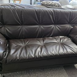 Black Leather Futon Bed