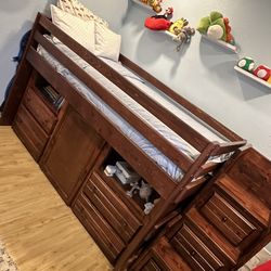 Twin Bed Wood With Storage 