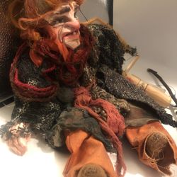 Scary Czech Witch Marionette Doll
