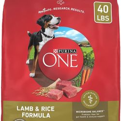 Purina One Lamb And Brown Rice 40lb Red Bag