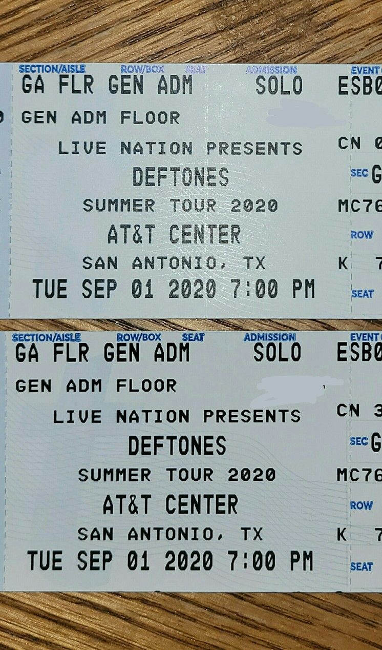 DEFTONES TICKETS 5/3/22 SAN ANTONIO