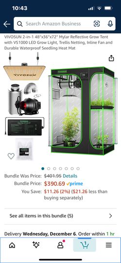 Mars Hydro 2 In 1 Tent 48"×36"×72"